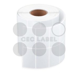 HIGH STICK 50MM X 25MM SEMI GLOSS ART PAPER, BLANK T/T LABEL, WHITE COLOR 1 CORE, 2 UPS, 4000 PCS ROLL